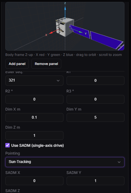 Spacecraft — Power tab, panels