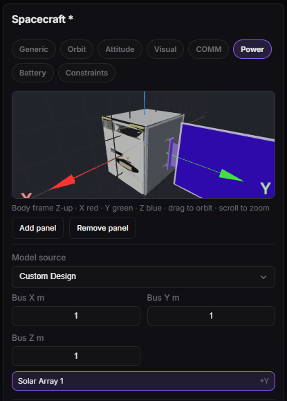 Spacecraft — Power tab, bus