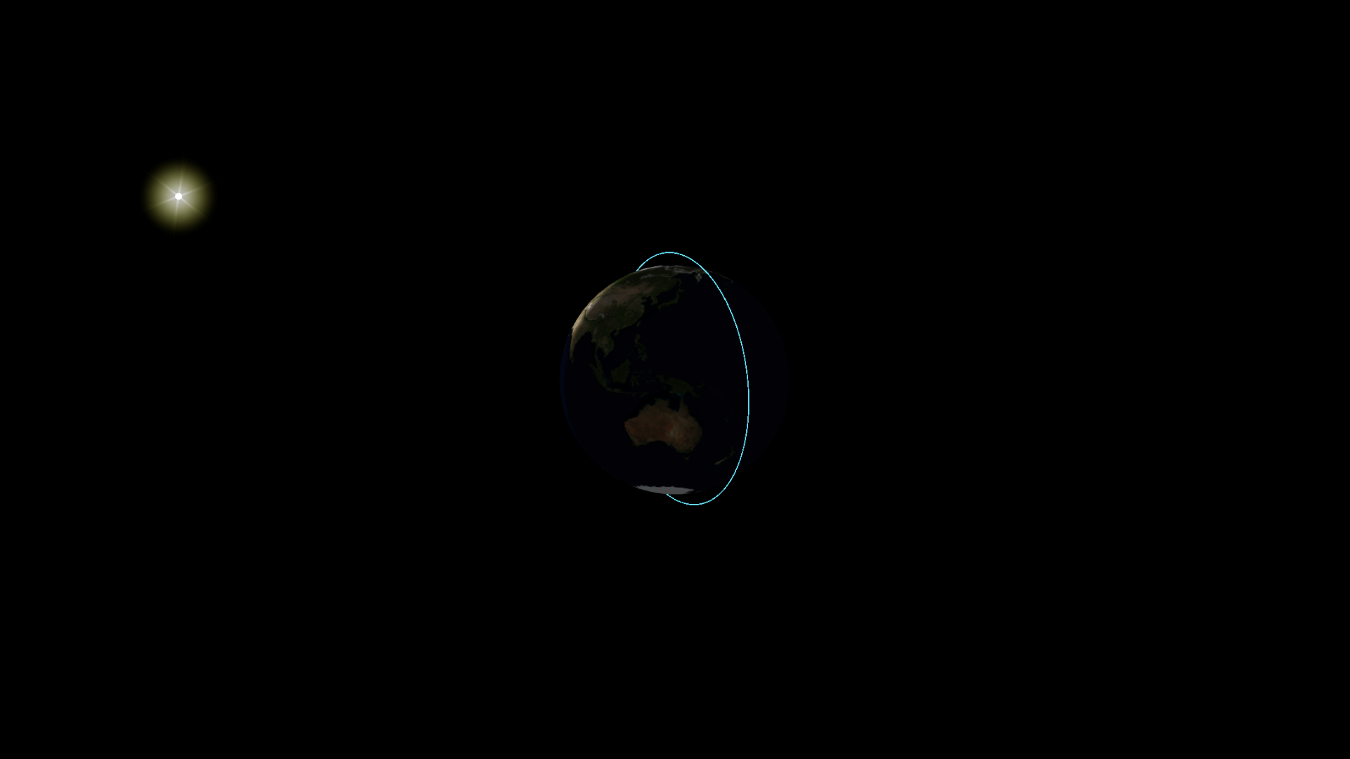 Earth in 3D with day/night shadow