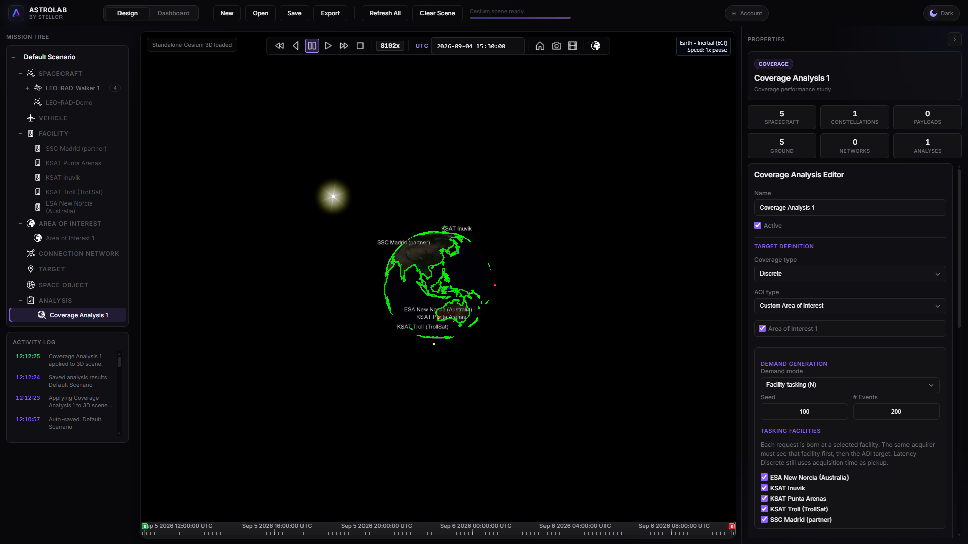 ASTROLAB Web — three-column Design workspace