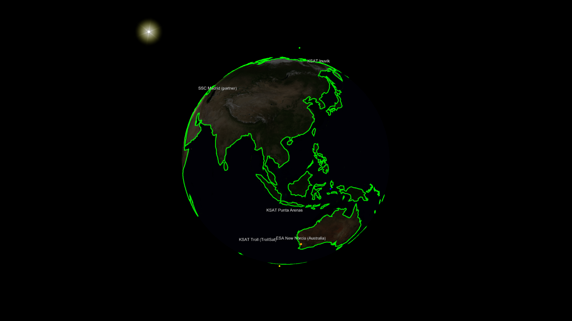 Earth in 3D with day/night shadow